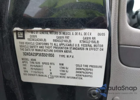 2006 Chevrolet Hhr Lt z USA, uszkodzony, nr VIN 3GNDA23P36S501850